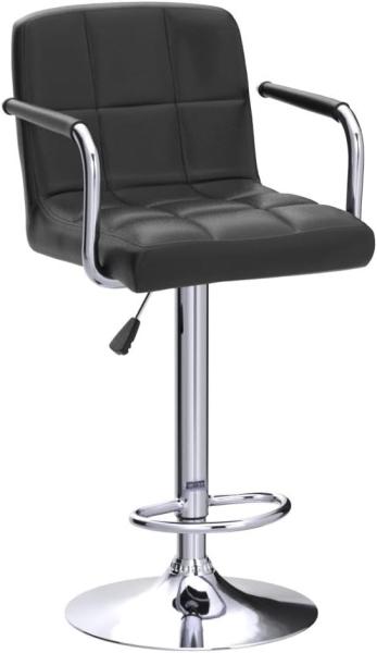 dibea 2er Set Barhocker (Modell 5) mit stufenloser Höhenverstellung, schwarz Bild 5