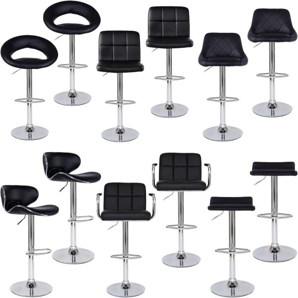 dibea 2er Set Barhocker (Modell 5) mit stufenloser Höhenverstellung, schwarz Bild 8