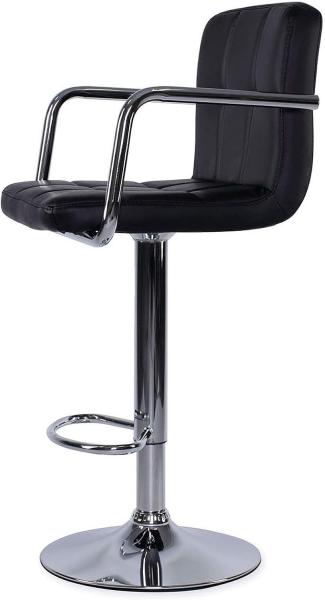 dibea 2er Set Barhocker (Modell 5) mit stufenloser Höhenverstellung, schwarz Bild 7