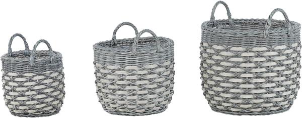 Set mit 3 Blumentöpfen GEFIRA PE Rattan 31 39 49 cm