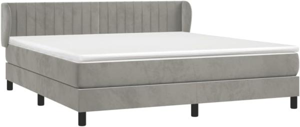 vidaXL Boxspringbett mit Matratze Hellgrau 180x200 cm Samt 3127625