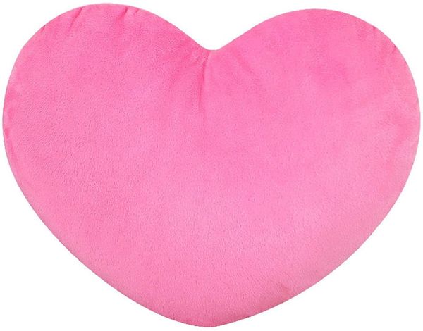 Herzkissen, Herz Kissen Kinderzimmer, Kuschelkissen Kinder Herzform Dekokissen Kopfkissen Kissen Zierkissen, Plüsch Kinderkissen für Kinderzimmer Sofa Dekoration (Rose,50 cm)