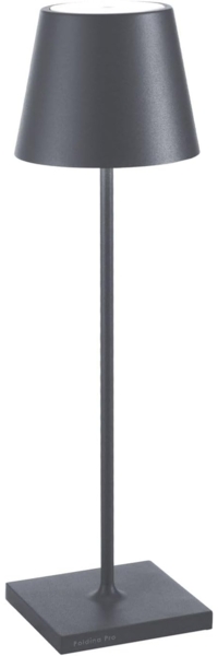 Zafferano Poldina Pro Dimmbare LED-Tischlampe aus Aluminium dunkel grau