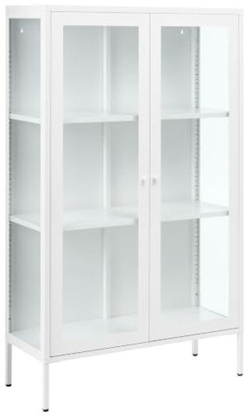 Vitrine NASH Metall 90 cm 35 cm Weiß