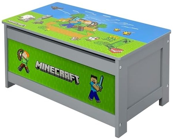 MINECRAFT - Sitzbank, Truhe mit Stauraum, Kindermöbel mit buntem Design