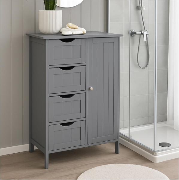 osoltus Badezimmerschrank Beistellschrank Hampton 55x30x82cm grau Bild 1