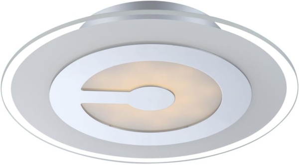 LED Deckenleuchte chrom, Glas satiniert, D 30 cm