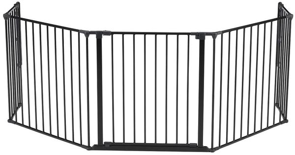 BabyDan Flex XL, 90-278 cm, Kaminzaun/Treppengitter/Raumteiler/Kaminumrandung, Schwarz, Hergestellt in Dänemark - Kinderschutzgitter/Sicherheitsgitter (Haustiergitter/Hundegitter/Hundespielgehege)