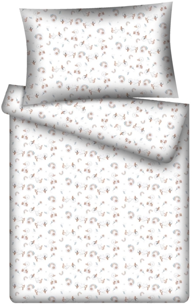 KiGATEX Kinderbettwäsche KiGATEX Set 2-teilig, 100x135 + 40x60 cm, für Mädchen + Jungen, 100% Baumwolle, weich & atmungsaktiv, waschbar bei 60°C