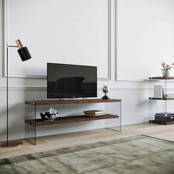 Dmora TV-Schrank Sargas 120 x 35 x 45 cm Braun 2 Fächer, 1 Fach