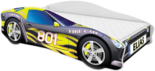 Kinderbett Autobett Auto Junior mit Lattenrost und Matratze 140x70 160x80 180x80 ACMA (160x80, 6 + Name) Bild 4