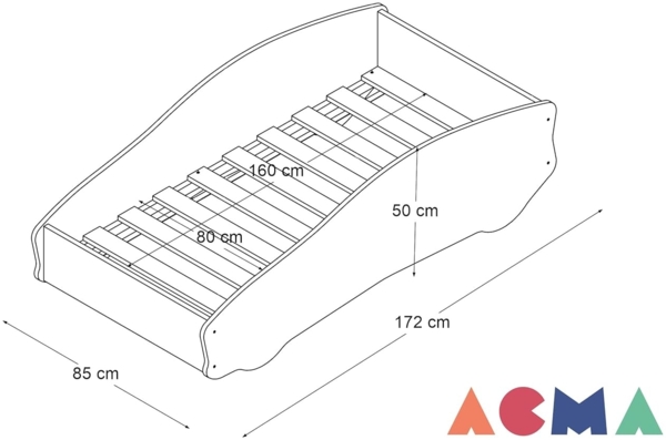 Kinderbett Autobett Auto Junior mit Lattenrost und Matratze 140x70 160x80 180x80 ACMA (160x80, 6 + Name) Bild 3