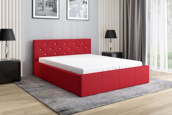 Polsterbett SKIDI , ROT 13, 120 x 200