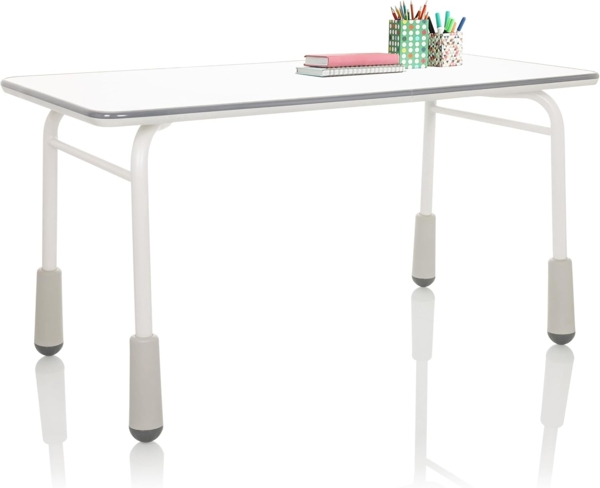 hjh OFFICE Kinderschreibtisch höhenverstellbar Kid GRO T Kinder- und Jugendschreibtisch Schülerschreibtisch 120x60 cm, Weiß/Grau 653753