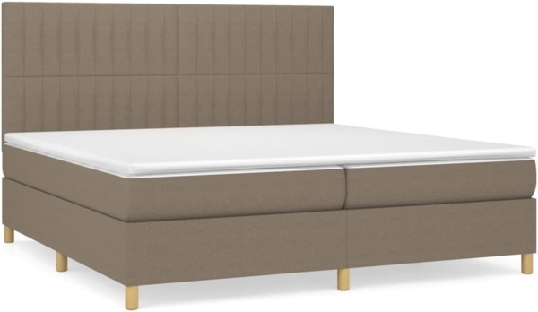 vidaXL Boxspringbett mit Matratze Taupe 200x200 cm Stoff, Härtegrad: H2 [3142525] Bild 3