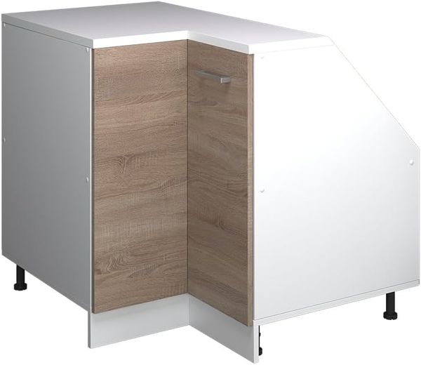 Eck-Küchenschrank für Dachschrägen R-Line Sonoma 75.6 cm mit 1 Tür, Schrankkorpus 60 cm Tiefe Vicco