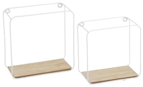 Set mit 2 Wandregalen aus Metall und MDF in Weiß