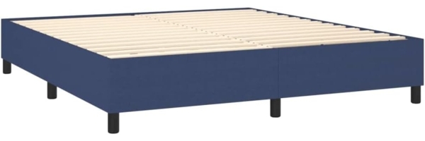 vidaXL Boxspringbett mit Matratze Blau 180x200 cm Stoff 3136939 Bild 4