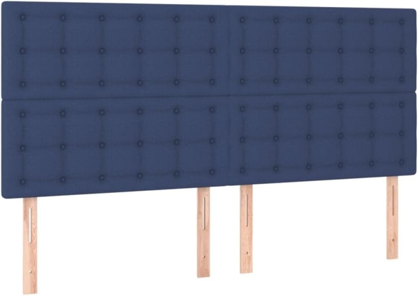 vidaXL Boxspringbett mit Matratze Blau 180x200 cm Stoff 3136939 Bild 5