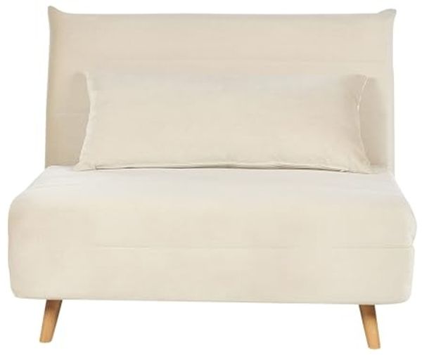 Schlafsofa SETTEN Creme Samtstoff