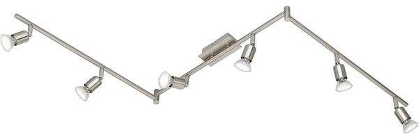 LED Deckenschiene NIMES 6 flammig Metall Silber 150cm breit