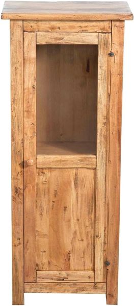 Biscottini Vitrine Country 40,5 x 25,5 x 98,5 cm – Möbel aus massivem Lindenholz, natürliches Finish – Made in Italy