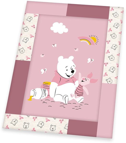 Klaus Herding GmbH Disney's Winnie Puuh Krabbeldecke, 100x135 cm, Außenmaterial: 100% Baumwolle, Füllung: 100% Polyester, 3123204216412, Pink
