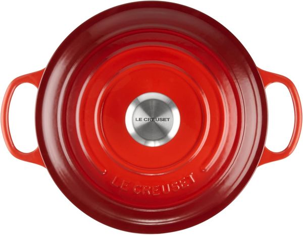 Le Creuset Signature Gusseisen-Bräter mit Deckel, Für alle Herdarten und Induktion geeignet, Rund, Kirschrot, 24,0 cm, 4.2 Bild 2