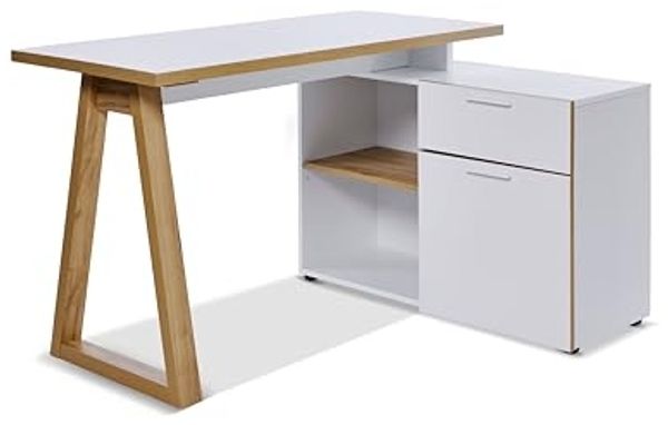 Jahnke Eckschreibtisch CLUB C 130 E, Eckschreibtisch, wechselseitig montierbar, Breite 130 cm
