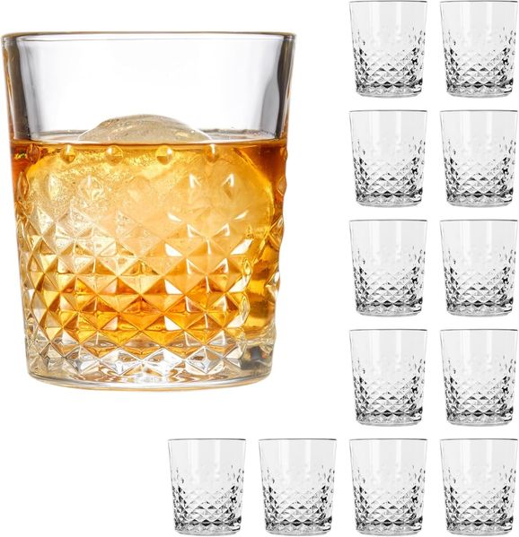 LIBBEY Tumbler-Glas Libbey D.O.F Glas 12er Set -OCULAR-, 12-tlg, Glas, 355 ml, hochwertig verarbeitet, im modernen Design