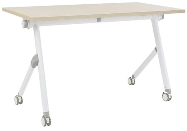 Zusammenklappbarer Schreibtisch mit Rädern Heller Holzfarbton BENDI