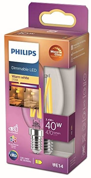 Philips LED classic Kerzenlampe 40W E14 Klar dimmbar