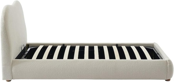 Vente-unique - Bett mit Bettkasten - 90 x 190 cm - Bouclé-Stoff - Beige - VANARI Bild 8