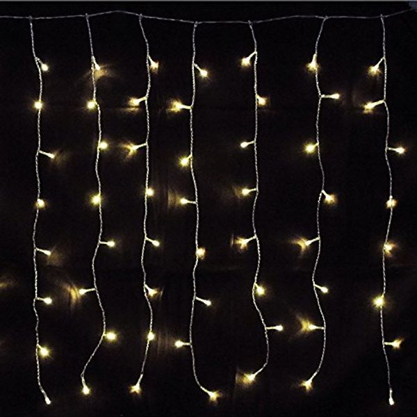 Mojawo Lichtervorhang 160er LED-Lichtervorhang Innen und Außen warmweiß