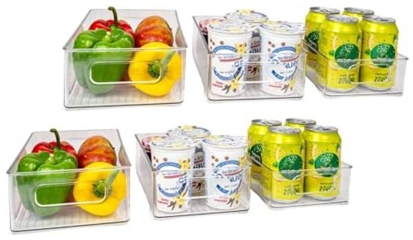 Intirilife Aufbewahrungsbox Set (Set, 6 St), 6-tlg. Kühlschrank Boxen Set Durchsichtige Vorratsschrank Organizer