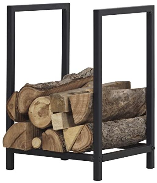 Kaminholzregal Torsås 40x30x50cm aus Stahl Schwarz [en. casa]