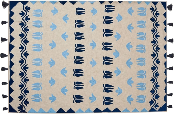 beliani 'BHIND' Kuscheldecke, Baumwolle beige, 130 x 180 cm