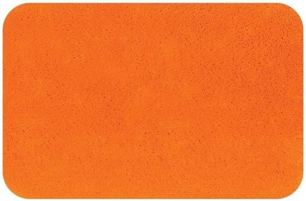 Spirella Badteppich Badematte Duschvorleger Baumwolle Hochflor | flauschig | rutschhemmend | geeignet für Fußbodenheizung | 55x65 cm | Orange