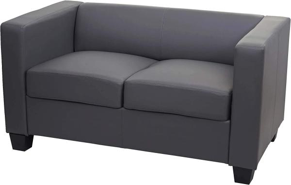 2er Sofa Couch Loungesofa Lille ~ Kunstleder, dunkelgrau