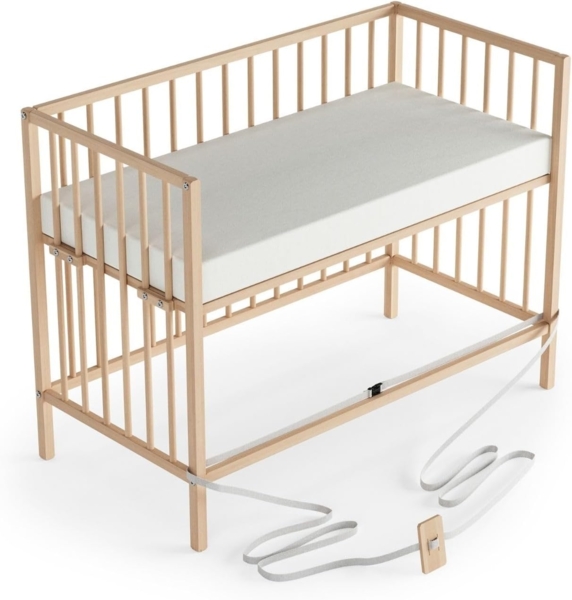 Baby Beistellbett Dreamy 60x120 cm mit Matratze, natur 4 in 1 mit Umbauseite - Sämann