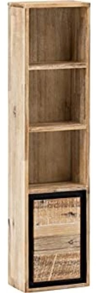 Hochschrank massivum Jolo Akazie natur 25x100x15 cm Hängeschrank Badschrank schmal Wandhochschrank Holz Badezimmer-Möbel