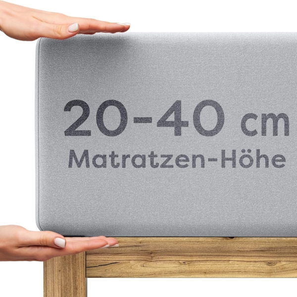 Wolkenfeld Spannbettlaken Boxspringbett Bettlaken - Spannbetttuch für Matratzen bis 40cm, Jersey, Gummizug: rundum, (1 Stück), Elastisch & Rutschfest: 90x200, 140x200, 160x200, 180x200 & Übergrößen