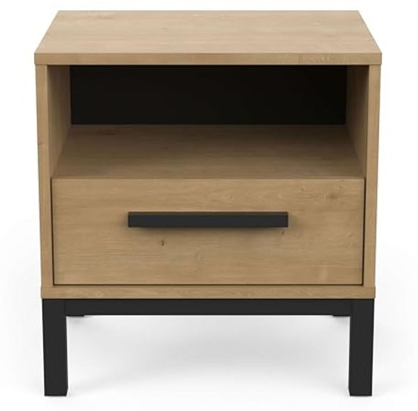 Calicosy 'CRAFT' Nachttisch mit 1 Schublade und 1 Nische, Eichedekor Craft - L44,6 cm - Helles Holz Bild 5