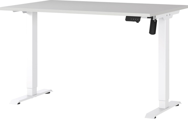 Germania Schreibtisch 8022-617, in Kaschmir/Weiß, elektr. höhenverstellbar, 120 x 119 x 80 cm (BxHxT)