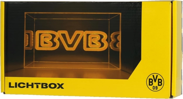 BVB Borussia Dortmund LED Lichtbox, Offizielles Merchandise, Gelb-Schwarz, Dekorative Beleuchtung Bild 1