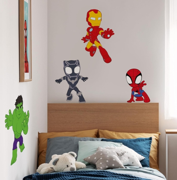 Komar Wandtattoo Spidey and His Amazing Friends Power Group - Größe 50x70 cm (4 St), Künstler: Komar, selbstklebend, Wandsticker, Kinderzimmer