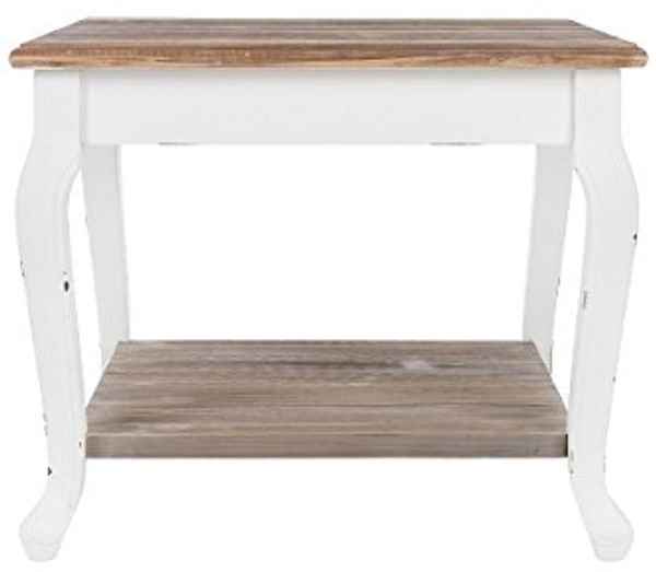 elbmöbel Couchtisch Couchtisch braun weiß Holz groß (FALSCH), Beistelltisch: Ablage 60x51x60 cm weiß Vintage Look