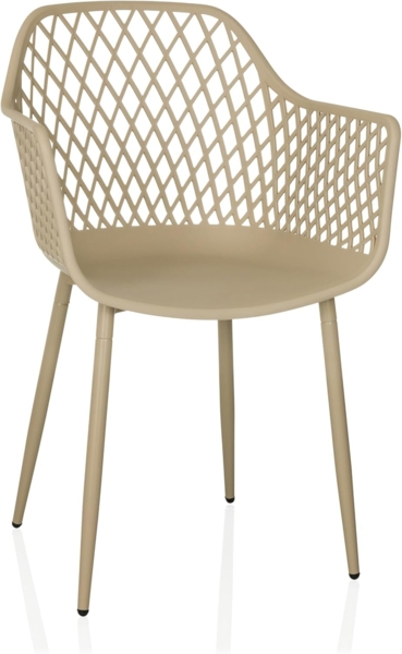 hjh LIVING Gartenstuhl Outdoor Stuhl BEGIO L Kunststoff mit Armlehnen, Schalenstuhl im Skandi-Stil, Sitzschale aus Kunststoff, Esszimmerstuhl