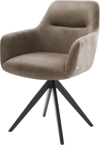 Drehstuhl Pejo-Flex Kreuzgestell kantig Schwarz Vintage Taupe