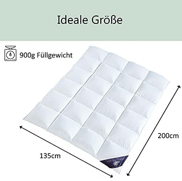 Welt der Träume Daunenbettdecke + Daunenkissen Bettdecke 135 x 200cm 900 Gr + Kopfkissen 80 x 80cm 1380 Gr, Füllung: 60% Daunen/ 40% Federn, Bettdecken und Kissen verschiedene Größen und Ausführungen. Bild 2